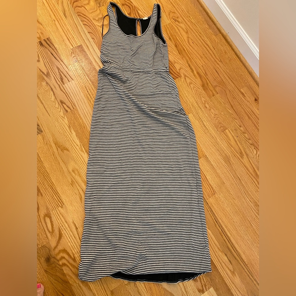 JCREW black and cream maxi dress